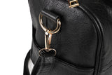 Women's PU Leather Handbag with Zipper Closure, Two Compartments, Personality Grab, Adjustable and Detachable Shoulder Strap - Includes Smaller Handbag for Essentials