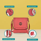 Versatile PU Leather Crossbody Bag with Metal Corner Detail, Hasp Closure, and Adjustable Shoulder Strap