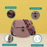 Chic PU Leather Crossbody Bag with Rivet Decor and Embellished Strap - Adjustable and Elegant Women's Handbag for Everyday Use