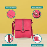 Chic Metal Lock Decoration Cross Body Bag in Black and Pink Oxford Fabric for Women