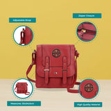 Metal Detail Crossbody Flap Bag with Adjustable Straps and Interior Zip Pocket in Various Colors - Perfect for Everyday Use and Chic Style