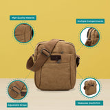 SPORT Cross Body Bag With Multiple Zipper, Durable & Lightweight