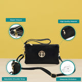 Canvas Crossbody Bag with Metal Detail and External Zip Pocket in Multiple Colors
