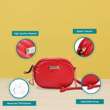 Chic V-Shaped Line Chain Handbag in Red and Purplish Red - Perfect for a Night Out or Special Occasions