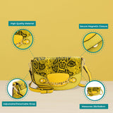 Leather Saddle Bag With Hardware Ring Chain Decoration