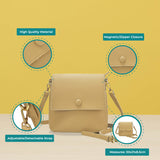 Simple PU Handbag With Flap and Zip Top Closure For Women