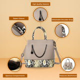 Khaki Simple Handbag Bag with Chain and Lock Decoration for Women
