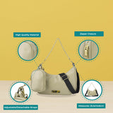 Stylish PU Handbag with Personality Grab and Adjustable Strap