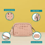 Fashionable PU Crossbody Bag with Adjustable Strap and Two compartments