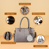 Stylish PU Handbag with Three Big Compartments in Various Colors, Stylish & Chic Look, Quality Zip & Material