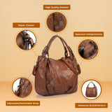 Stylish Handbag with Big Compartments and Adjustable Strap, Quality PU Leather
