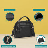 Ladies Handbag with Adjustable Strap, Two Large Compartments, Two Secondary Compartments, Zipper Closure, and Water-Resistant PU Material