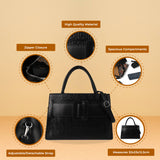 Stylish, Premium High Quality PU Handbag with One Big Compartment, Inner Small Compartment, Handle and Adjustable Shoulder Strap