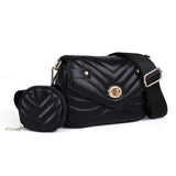 Women's Fashion Satchel with Coin Purse - PU Leather Crossbody Bag with Zip and Hasp Closure