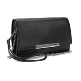 Stylish Black Crossbody Bag with Detachable Chain Handle