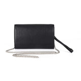 Stylish Black Crossbody Bag with Detachable Chain Handle
