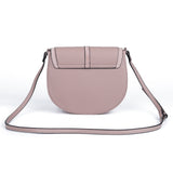 Stylish Crossbody Bag with Adjustable Strap and Dual Compartments in Pink and Grey PU Material