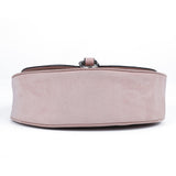 Stylish Crossbody Bag with Adjustable Strap and Dual Compartments in Pink and Grey PU Material