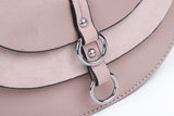 Stylish Crossbody Bag with Adjustable Strap and Dual Compartments in Pink and Grey PU Material
