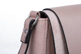 Stylish Crossbody Bag with Adjustable Strap and Dual Compartments in Pink and Grey PU Material