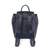 Solid Color Backpack For Women With Drawstring And Flap Design, Made From High Quality Material, Versatile, Blue