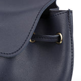 Solid Color Backpack For Women With Drawstring And Flap Design, Made From High Quality Material, Versatile, Blue