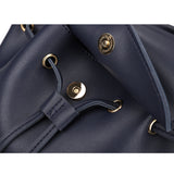 Solid Color Backpack For Women With Drawstring And Flap Design, Made From High Quality Material, Versatile, Blue