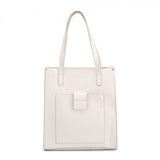 Stylish and Lightweight PU Handbag for Women - White, 29.5 x 14 x 33 cm,