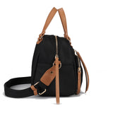 Personality Grab Bag with Two Compartments in Black/Green/Khaki/Red PU Material and Zipper Closure