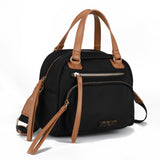 Personality Grab Bag with Two Compartments in Black/Green/Khaki/Red PU Material and Zipper Closure