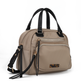 Personality Grab Bag with Two Compartments in Black/Green/Khaki/Red PU Material and Zipper Closure