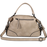 Ladies Handbag with Adjustable and Detachable Shoulder Strap, Large Compartments, Zipper Closure, and Water-Resistant PU Material