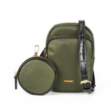 Stylish Green Nylon set of 2 Crossbody Bag with Two Compartments