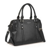 Handbag with Adjustable Strap, Multiple Compartments, Zipper Closure, Personality Grab and Detachable Shoulder Strap - Available in Black, Brown, and Grey