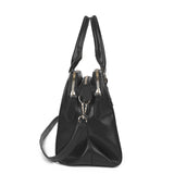 Handbag with Adjustable Strap, Multiple Compartments, Zipper Closure, Personality Grab and Detachable Shoulder Strap - Available in Black, Brown, and Grey
