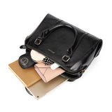 Handbag with Adjustable Strap, Multiple Compartments, Zipper Closure, Personality Grab and Detachable Shoulder Strap - Available in Black, Brown, and Grey