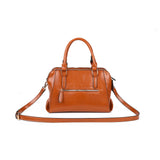Handbag with Adjustable Strap, Multiple Compartments, Zipper Closure, Personality Grab and Detachable Shoulder Strap - Available in Black, Brown, and Grey