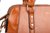 Handbag with Adjustable Strap, Multiple Compartments, Zipper Closure, Personality Grab and Detachable Shoulder Strap - Available in Black, Brown, and Grey