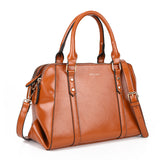 Handbag with Adjustable Strap, Multiple Compartments, Zipper Closure, Personality Grab and Detachable Shoulder Strap - Available in Black, Brown, and Grey