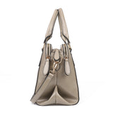 Handbag with Adjustable Strap, Multiple Compartments, Zipper Closure, Personality Grab and Detachable Shoulder Strap - Available in Black, Brown, and Grey