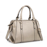 Handbag with Adjustable Strap, Multiple Compartments, Zipper Closure, Personality Grab and Detachable Shoulder Strap - Available in Black, Brown, and Grey