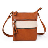 Brown PU Solid Color Simple Cross-Body Bag