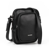 PU Leather Personality Grab Handbag with Zipper Closure and Two Compartments in Black, Khaki, and Purple