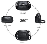 Chic Black Crossbody Bag with Zipper Closure and Turn Lock and Multiple Compartments