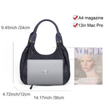 Stylish and Practical PU Leather Handbag with Twin Handles in Blue and Green Colors