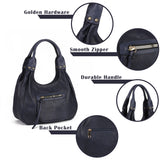 Stylish and Practical PU Leather Handbag with Twin Handles in Blue and Green Colors