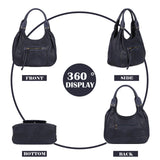 Stylish and Practical PU Leather Handbag with Twin Handles in Blue and Green Colors