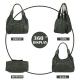 Stylish and Practical PU Leather Handbag with Twin Handles in Blue and Green Colors
