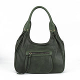 Stylish and Practical PU Leather Handbag with Twin Handles in Blue and Green Colors