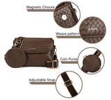 Crossbody Bags for Women, Multipocket Messenger Bag with Coin Purse, High Quality Leather